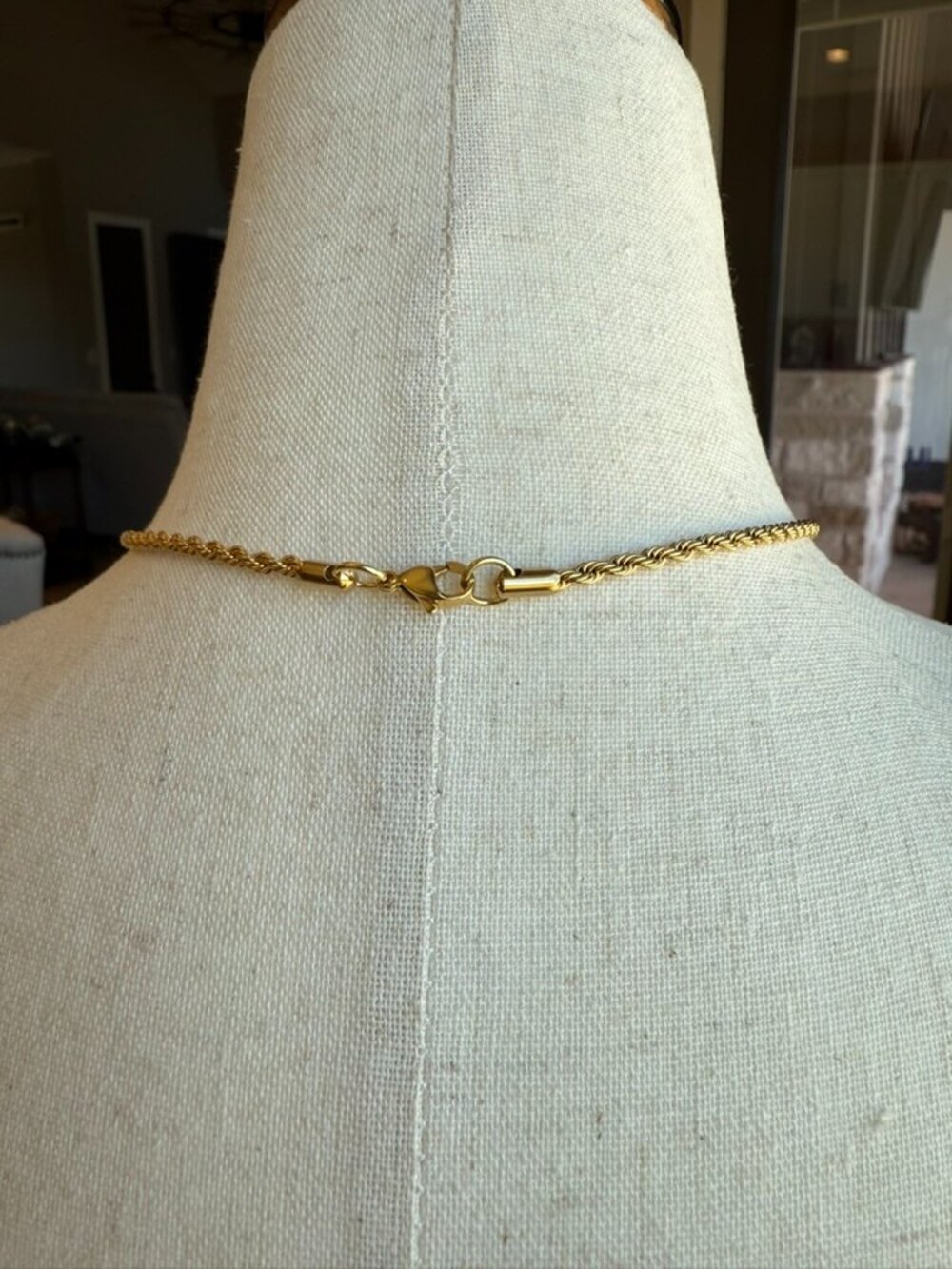 🍒 2/$20 - 16" Stainless Steel Rope Chain - 18k Gold Plated - Picture 7 of 8